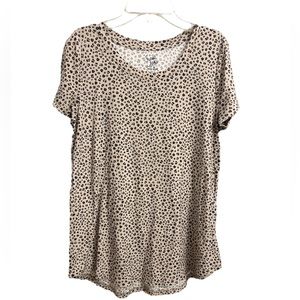 Pink Rose Women’s Leopard Print Top Size L